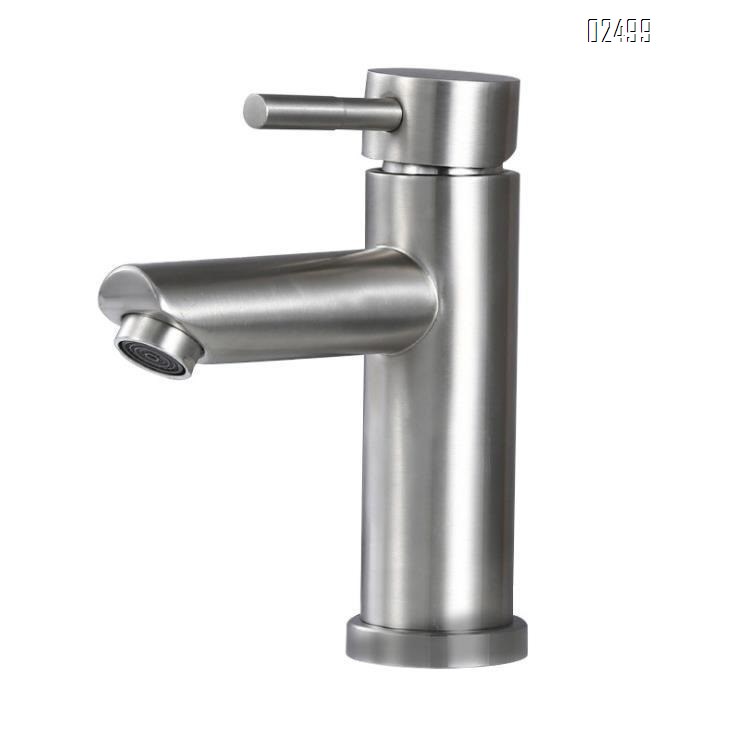 304 stainless steel basin faucet cold and hot water faucet bathroom wash basin single hole stainless steel cold and hot basin faucet