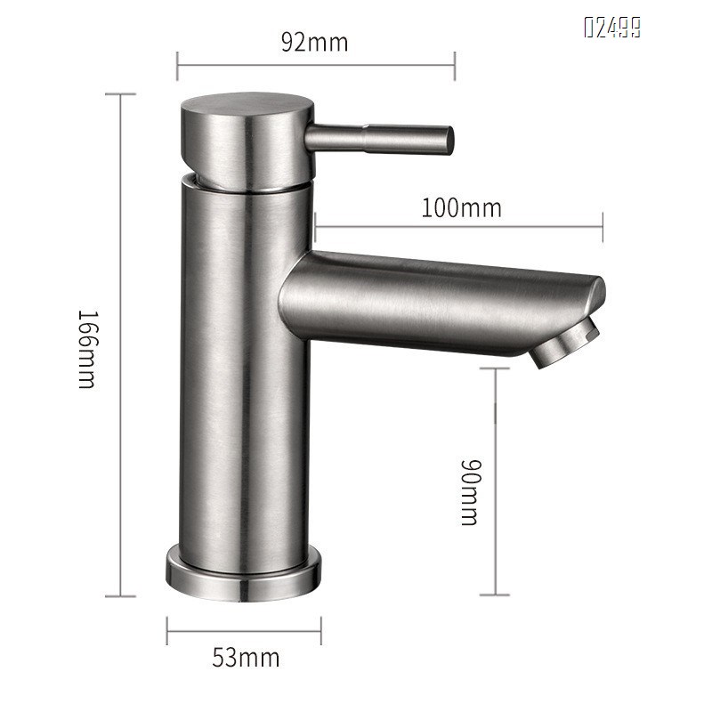 304 stainless steel basin faucet cold and hot water faucet bathroom wash basin single hole stainless steel cold and hot basin faucet
