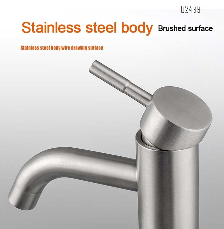 304 stainless steel basin faucet cold and hot water faucet bathroom wash basin single hole stainless steel cold and hot basin faucet