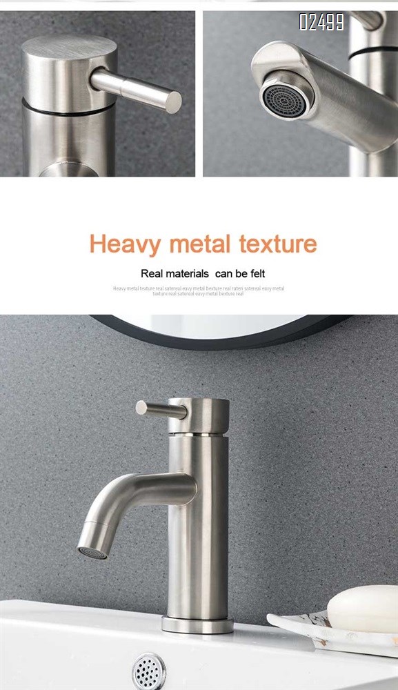 304 stainless steel basin faucet cold and hot water faucet bathroom wash basin single hole stainless steel cold and hot basin faucet