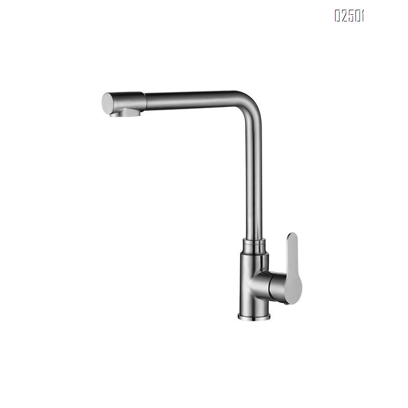 Kitchen cold and hot 304 stainless steel double handle double control rotating water purifier cold and hot water faucet