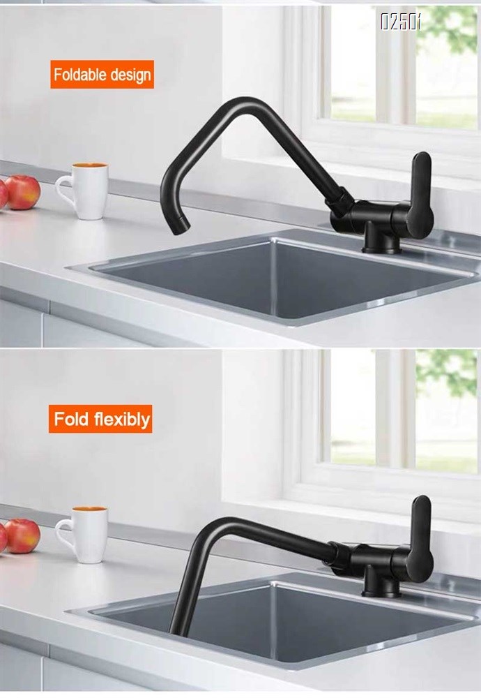 Kitchen cold and hot 304 stainless steel double handle double control rotating water purifier cold and hot water faucet