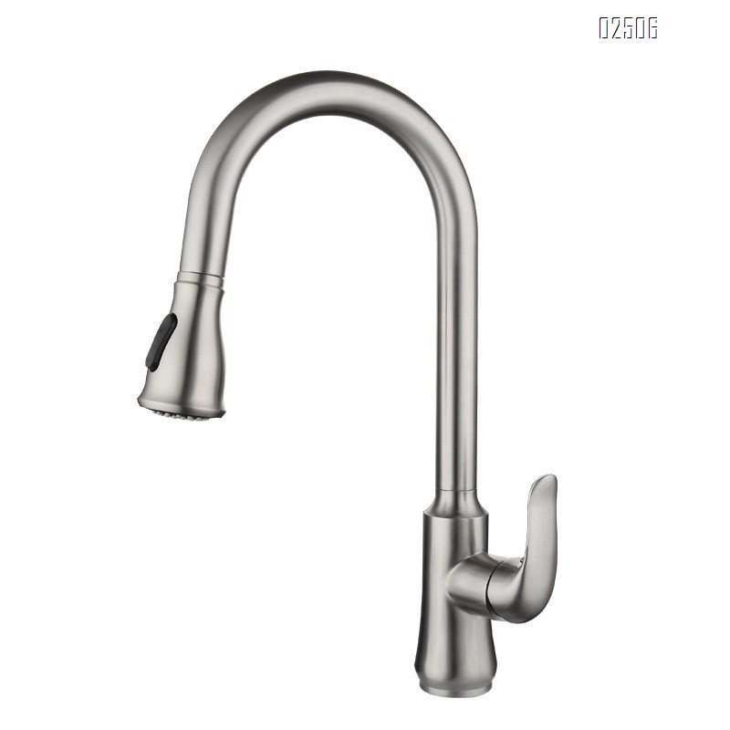 304 stainless steel brushed cold and hot vegetable sink rotating pull-out multi-functional kitchen sink faucet