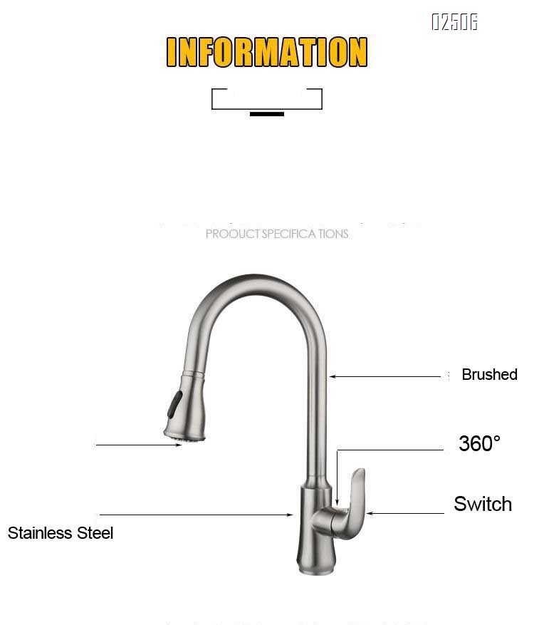 304 stainless steel brushed cold and hot vegetable sink rotating pull-out multi-functional kitchen sink faucet