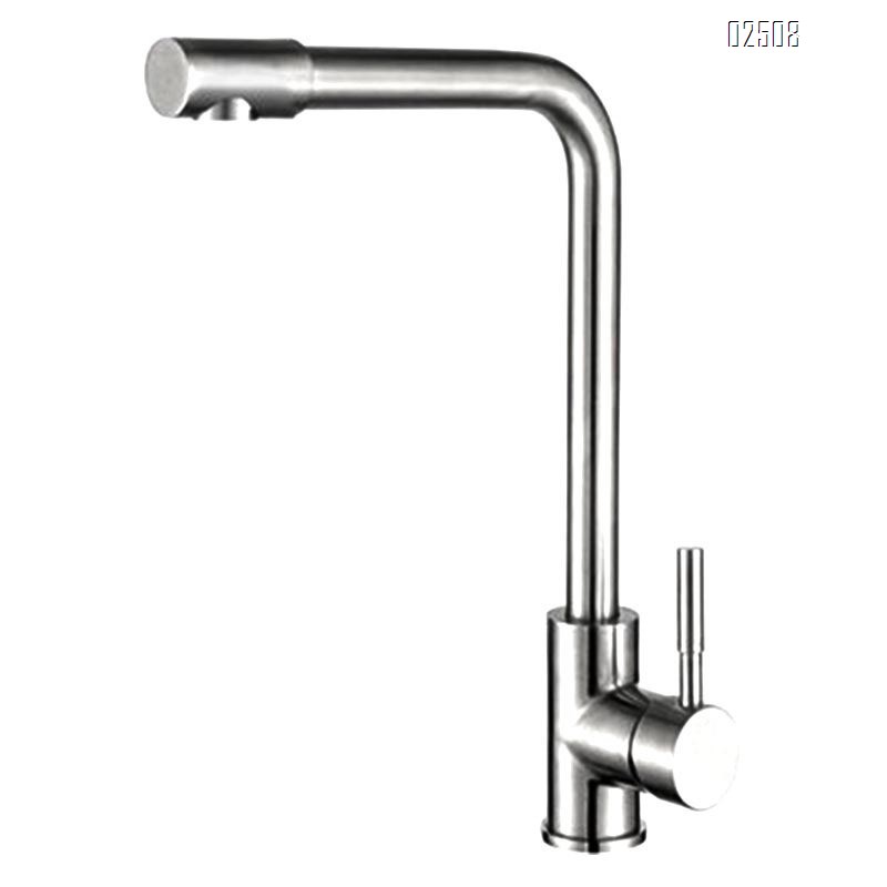 304 stainless steel seven-character rotating brushed kitchen cold and hot water sink faucet
