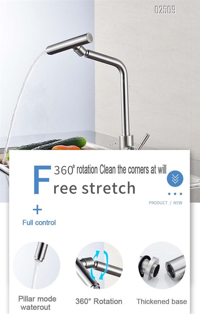 304 stainless steel rotating kitchen vegetable sink cold and hot home faucet