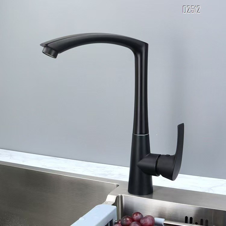 304 stainless steel black kitchen faucet with swivel and splash-proof spout kitchen faucet