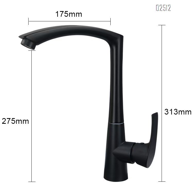 304 stainless steel black kitchen faucet with swivel and splash-proof spout kitchen faucet