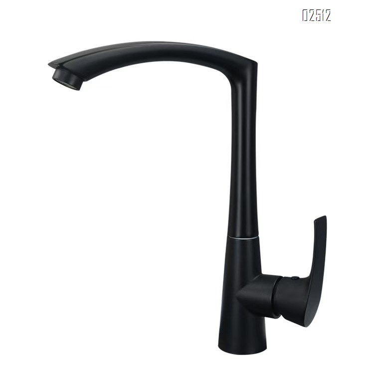 304 stainless steel black kitchen faucet with swivel and splash-proof spout kitchen faucet