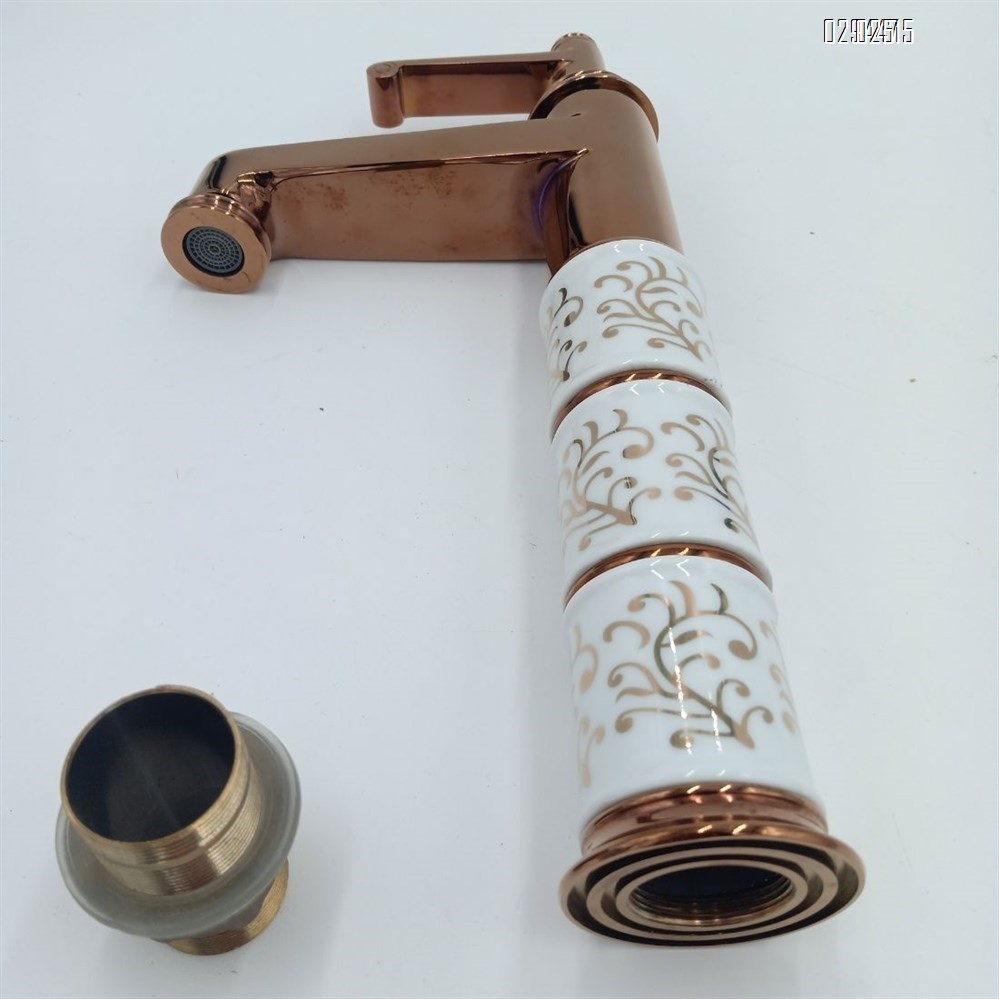Brass Material cold and hot water Rose gold Chrome ceramic antique basin faucet