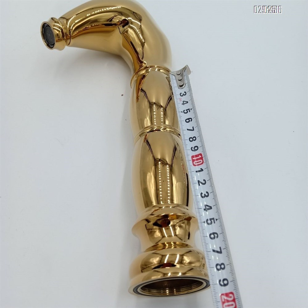 Brass Material cold and hot water Rose gold Chrome Brass  Titanium gold double-section horse-head cold and hot water antique basin fauceteramic antique basin faucet