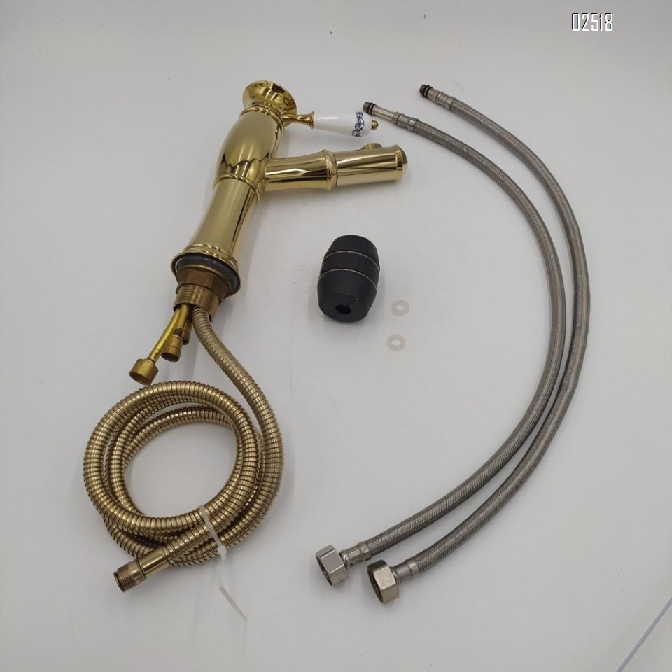 Brass Material cold and hot water washbasin tap with thermostat Zirconia ceramic handle basin pull-out faucet