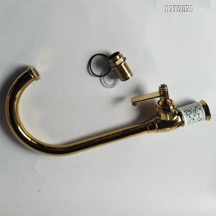 BrassMaterial  Single hole Cold and hot titanium base ceramic plate kitchen faucet