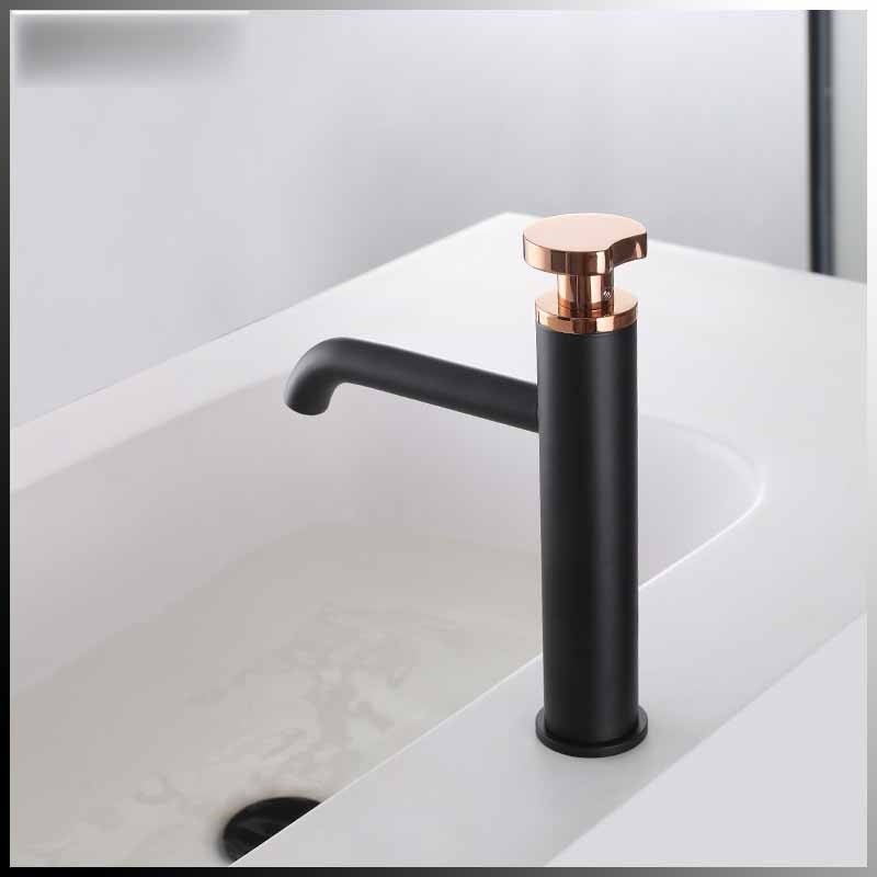 New fashion simple stainless steel basin single handle cold and hot water basin faucet