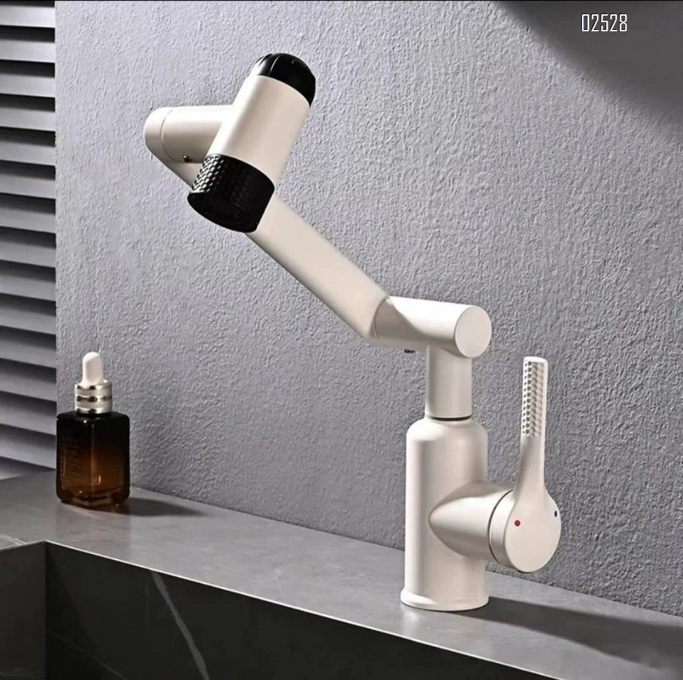 Gun Grey stainless steel cold and hot water faucet bathroom shower wash basin washstand basin swivel mechanical arm faucet