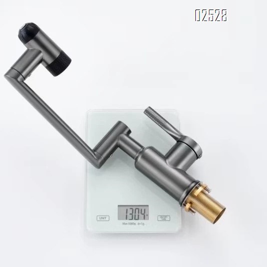 Gun Grey stainless steel cold and hot water faucet bathroom shower wash basin washstand basin swivel mechanical arm faucet