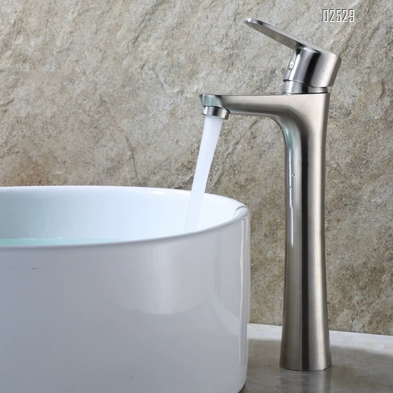 304 stainless steel brushed morden high-top basin faucet cold and hot wash basin faucet