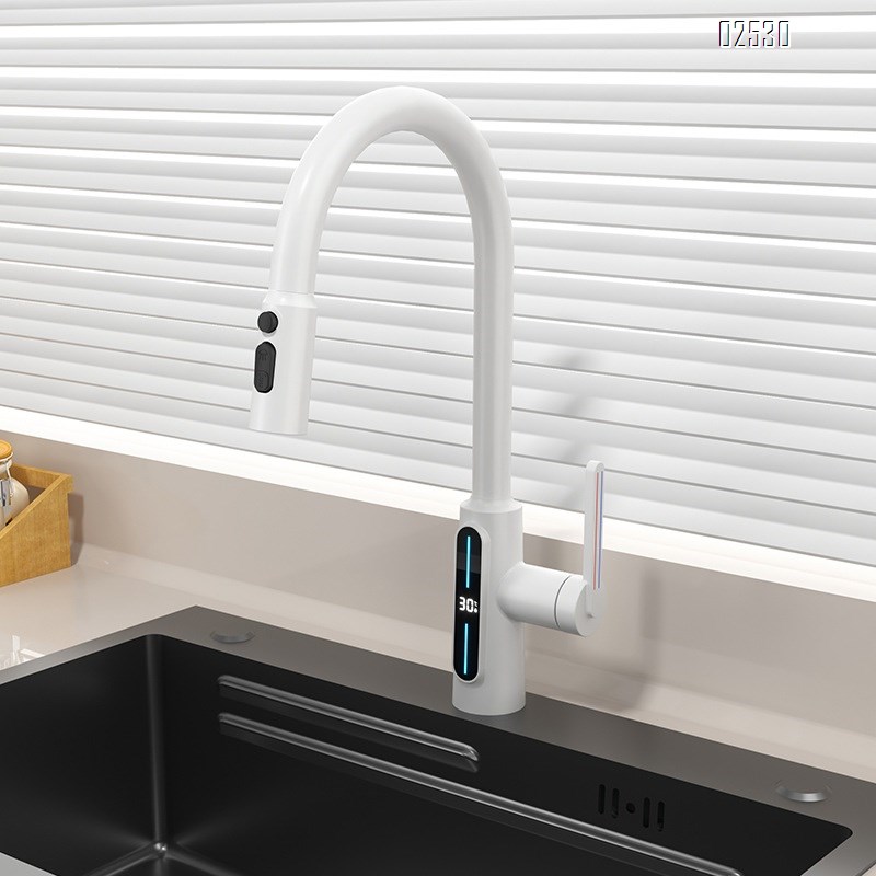 Modern minimalist digital kitchen pull-out faucet  home wash basin cold and hot basin wash kitchen faucet