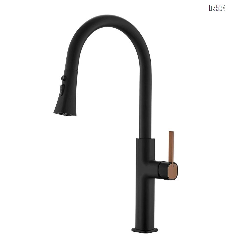 Zinc alloy kitchen faucet home sink light luxury design cold and hot pull-out kitchen faucet