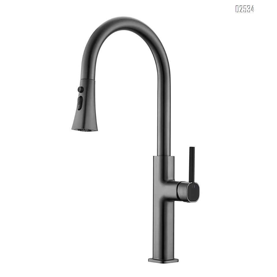 Zinc alloy kitchen faucet home sink light luxury design cold and hot pull-out kitchen faucet