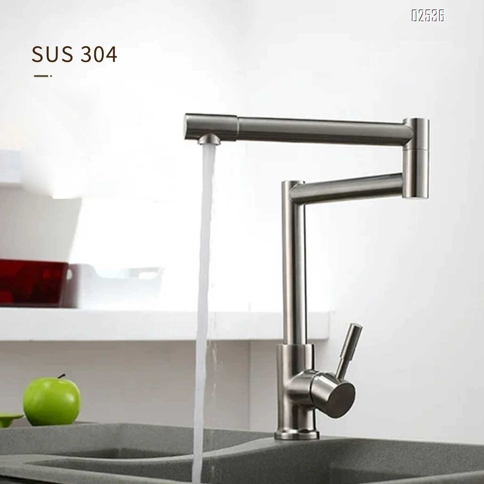 Foldable 304 stainless steel kitchen faucet sink dish pool vegetable pool cold and hot water faucet rotatable kitchen faucet