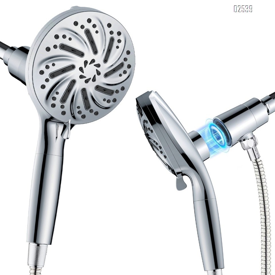 Filtered Handheld Shower Head Set 10 Spray Modeswith Magnetic Guidance Docking System  Anti Clog Nozzles for Hard Water