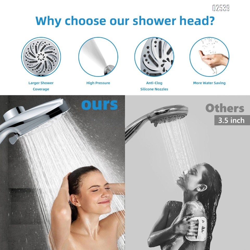 Filtered Handheld Shower Head Set 10 Spray Modeswith Magnetic Guidance Docking System  Anti Clog Nozzles for Hard Water