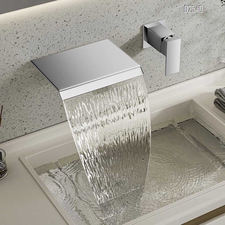 Bathroom wash basin cold and hot water faucet concealed basin faucet on the bathroom wash wall-mounted basin faucet