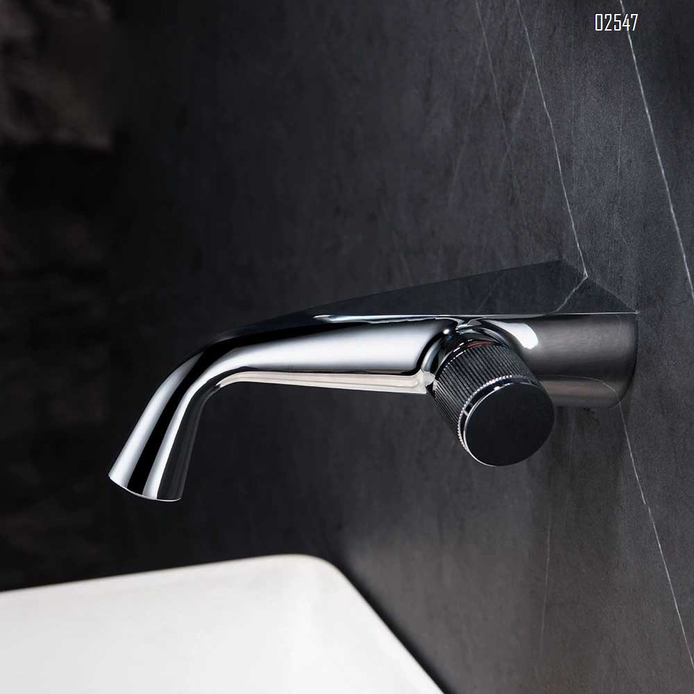 Wall-mounted faucet with ceramic disc valve core hidden installation temperature-controlled mixing valve basin faucet