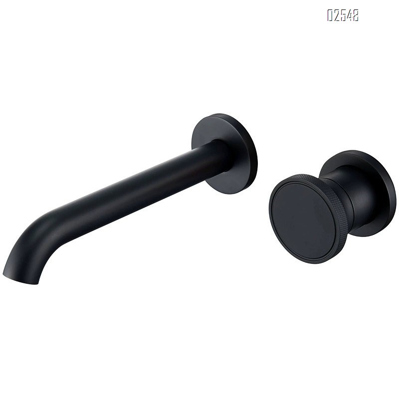 Bathroom hidden basin faucet gunmetal gray single handle cold and hot water mixing valve hidden wall faucet
