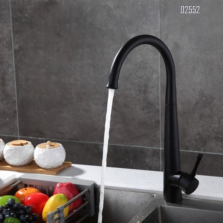 Brass brushed kitchen faucet modern home sink cold and hot water tap