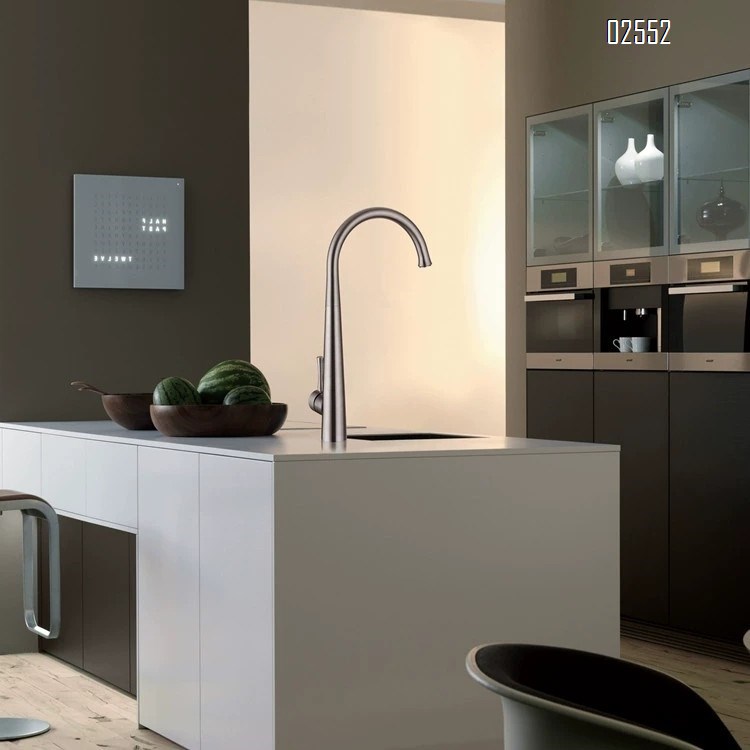 Brass brushed kitchen faucet modern home sink cold and hot water tap