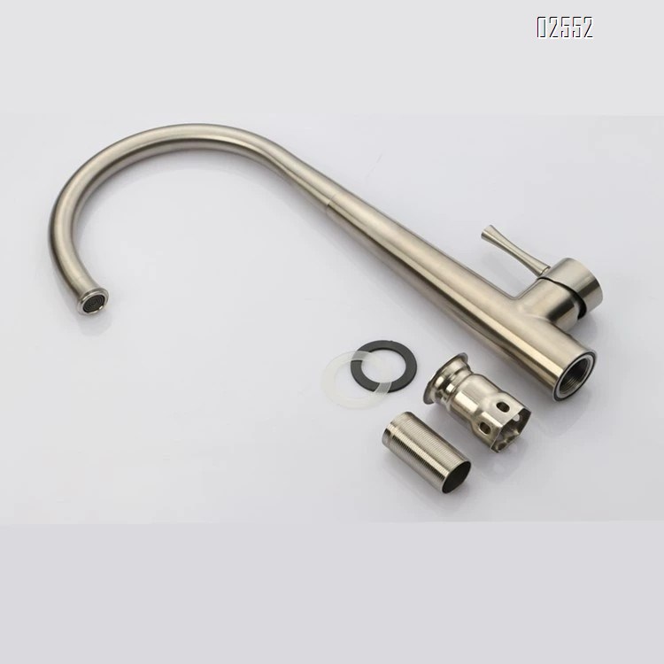 Brass brushed kitchen faucet modern home sink cold and hot water tap