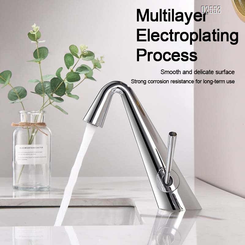 Brass faucet for cold and hot water rotating basin faucet for washing hands and face anti-splash faucet for bathroom and toilet