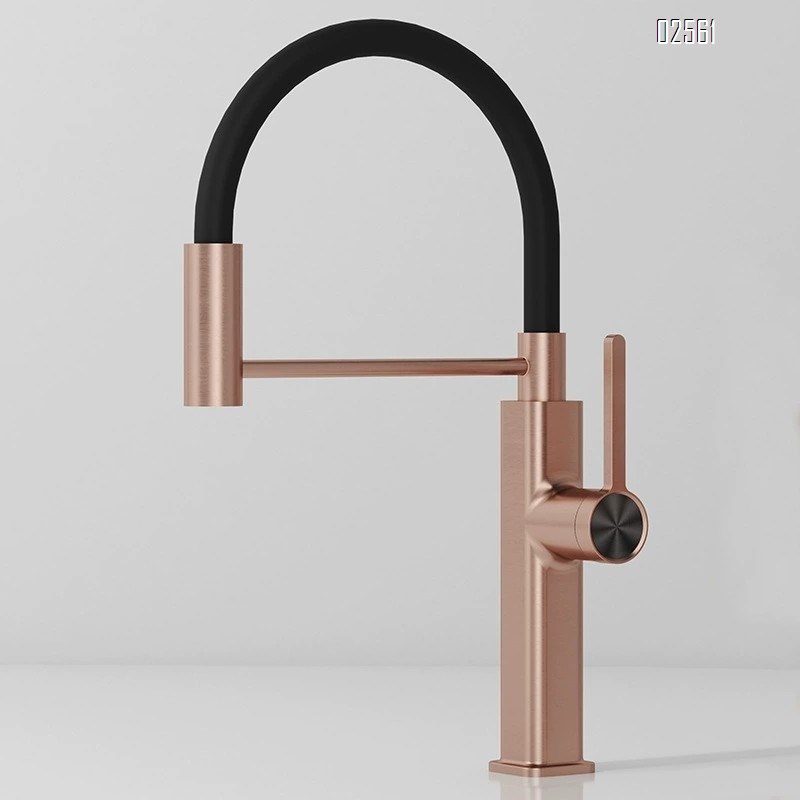 Home use sink wash basin cold and hot anti-splash single hole sink digital display gun gray pull-out kitchen faucet