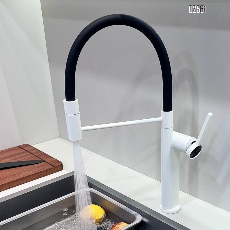 Home use sink wash basin cold and hot anti-splash single hole sink digital display gun gray pull-out kitchen faucet