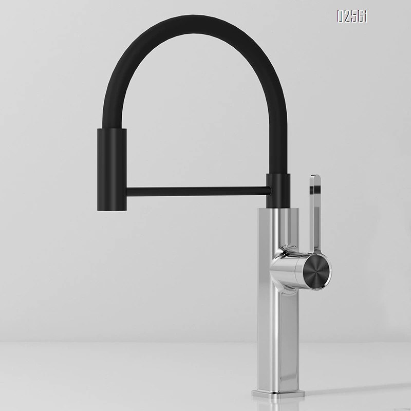 Home use sink wash basin cold and hot anti-splash single hole sink digital display gun gray pull-out kitchen faucet