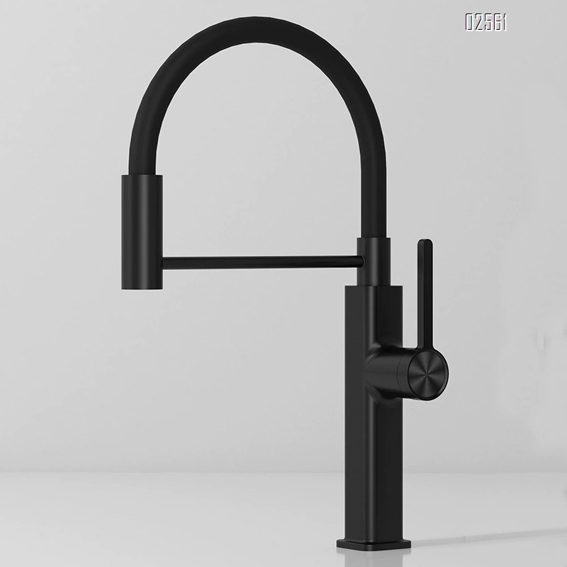 Home use sink wash basin cold and hot anti-splash single hole sink digital display gun gray pull-out kitchen faucet