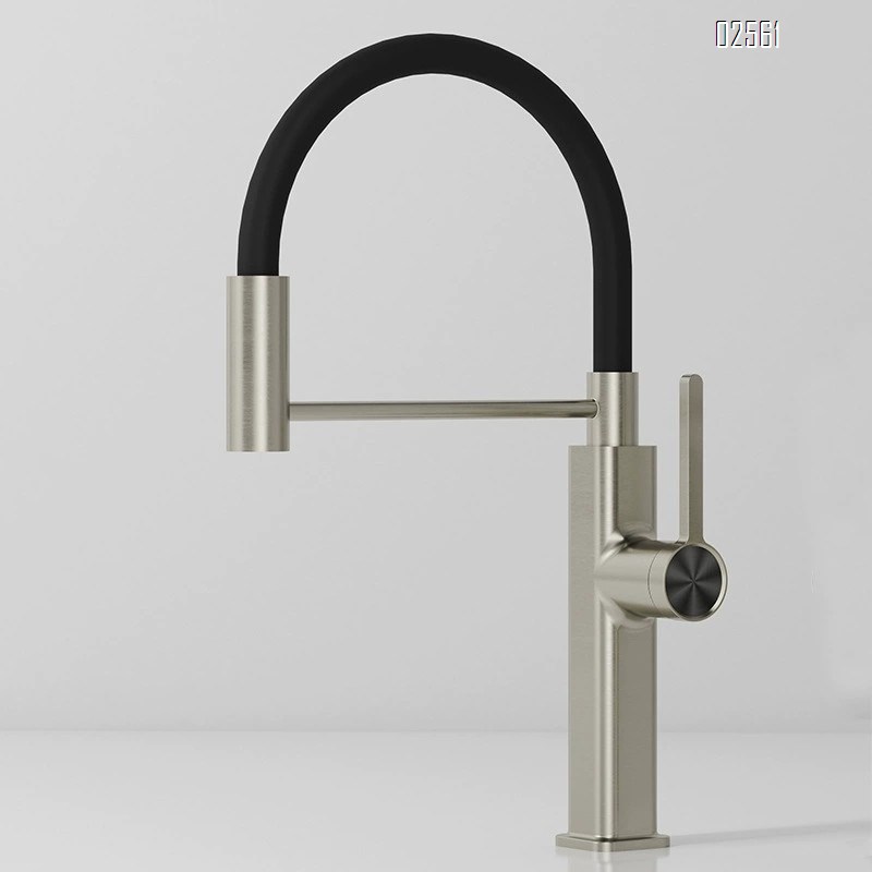 Home use sink wash basin cold and hot anti-splash single hole sink digital display gun gray pull-out kitchen faucet