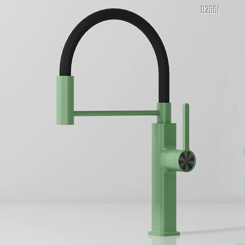 Home use sink wash basin cold and hot anti-splash single hole sink digital display gun gray pull-out kitchen faucet