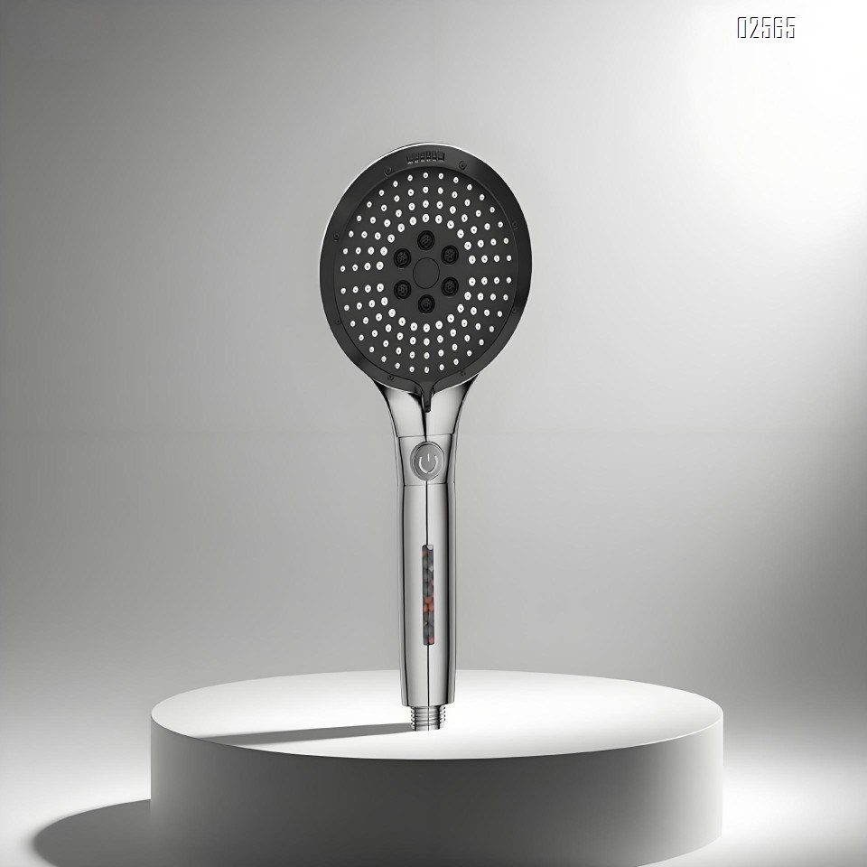 High Pressure Filtered Shower Head 6 Spray Modes with ON/OFF Switch Button Anti-Clog Nozzles Handheld Shower Head for Bathroom