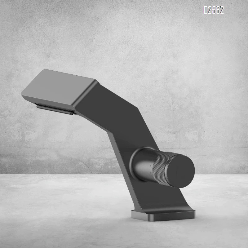 Bathroom cabinet gun gray simple creative single hole cold and hot all copper countertop basin waterfall basin faucet
