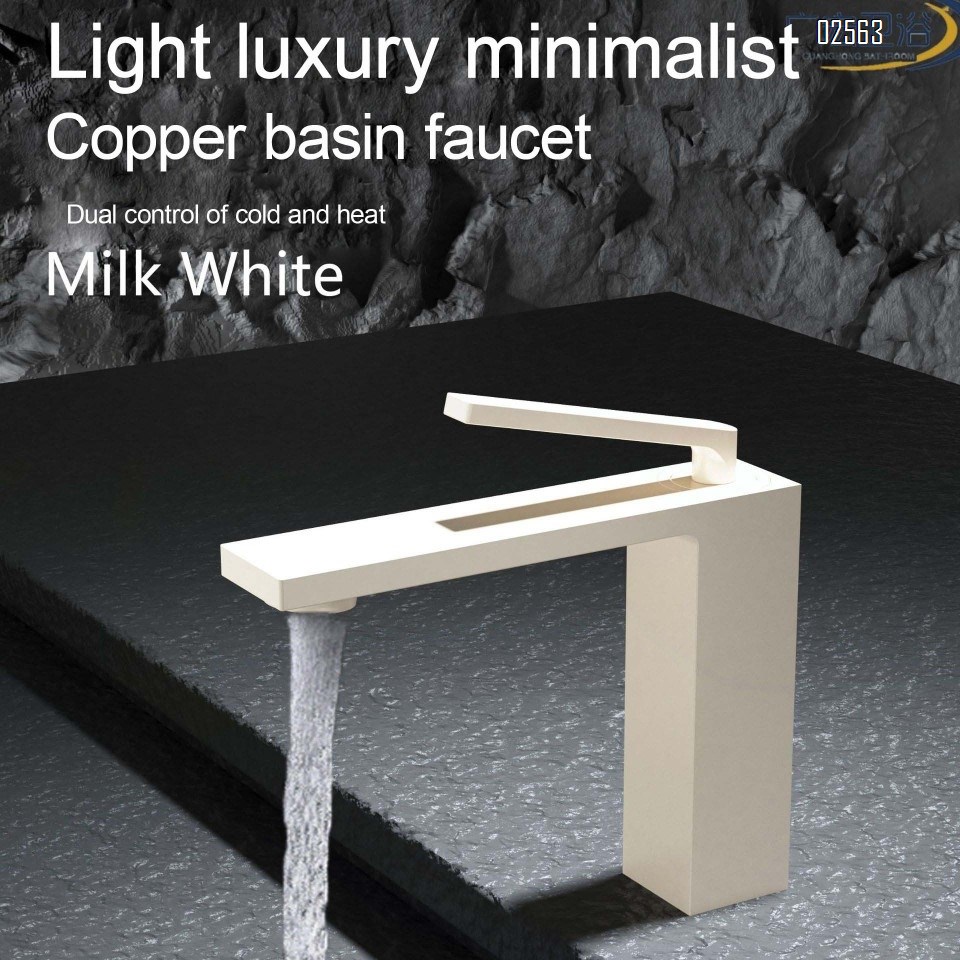 White faucet pure Brass home wash basin bathroom wash basin basin cold and hot bathroom basin  faucet