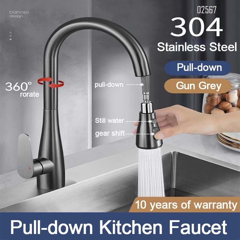 Brass home pull-out sink home with universal joint and telescopic kitchen faucet for both cold and hot water  faucet