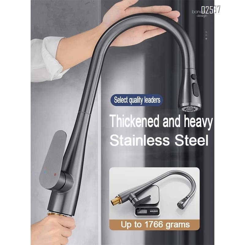 Brass home pull-out sink home with universal joint and telescopic kitchen faucet for both cold and hot water  faucet