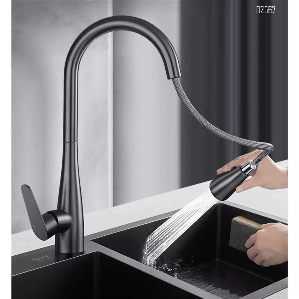 Brass home pull-out sink home with universal joint and telescopic kitchen faucet for both cold and hot water  faucet