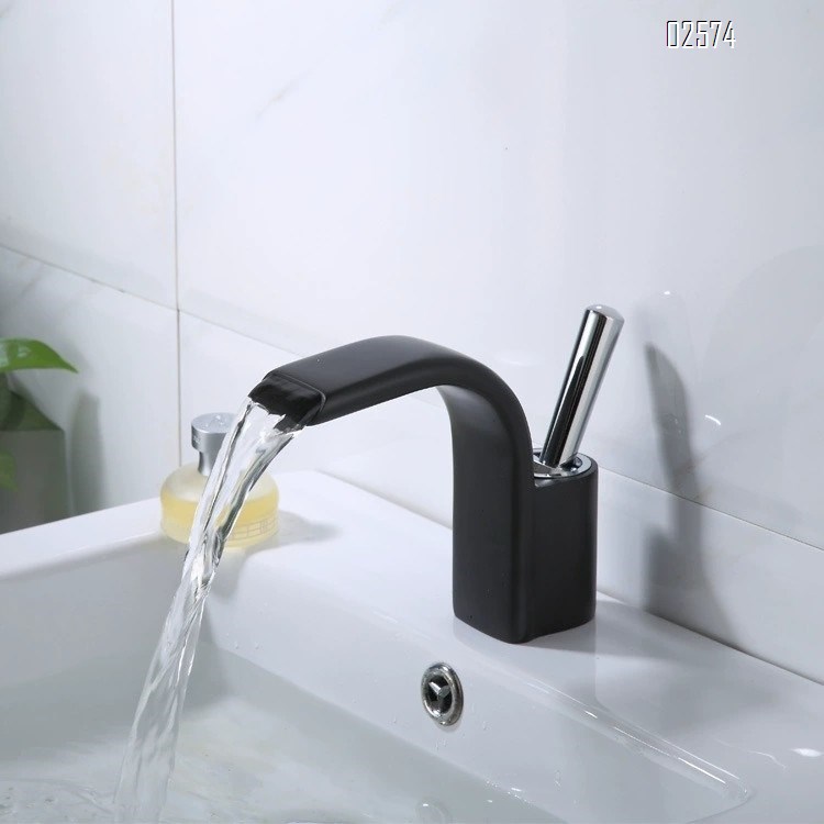 Golden waterfall faucet Nordic style full Brass basin faucet bathroom wash basin faucet wash basin faucet