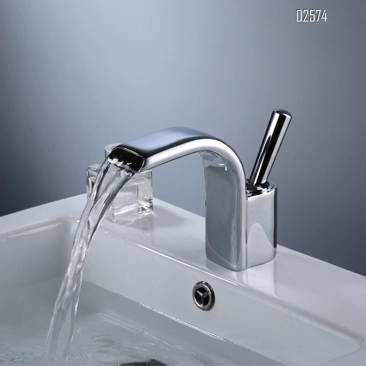 Golden waterfall faucet Nordic style full Brass basin faucet bathroom wash basin faucet wash basin faucet