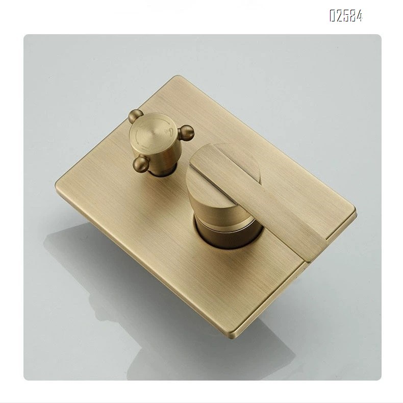 Brass concealed vintage shower head embedded in the wall precast bathing set home mixing valve