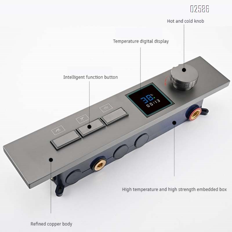 New all-Brass wall-mounted hidden shower set embedded constant temperature shower hidden shower head waterfall water outlet